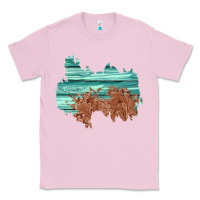 Bubblegum Pink wood leather patch Classic Tee - AdoDesignShop