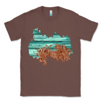 Chestnut wood leather patch Classic Tee - AdoDesignShop
