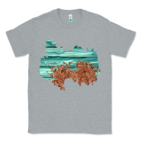 Heather Grey wood leather patch Classic Tee - AdoDesignShop