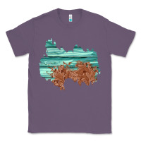 Lavender wood leather patch Classic Tee - AdoDesignShop