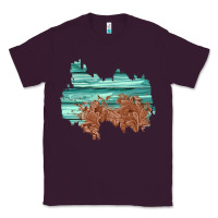 Plum wood leather patch Classic Tee - AdoDesignShop