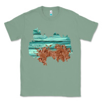 Sage wood leather patch Classic Tee - AdoDesignShop