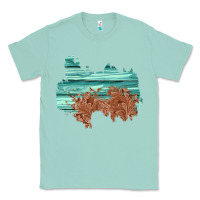 Seafoam wood leather patch Classic Tee - AdoDesignShop