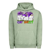 Pigment Oil Green cat sheet ghost cats halloween Urban Hoodie - CowGirlArtShop