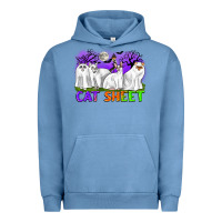 Pigment Pebble Blue cat sheet ghost cats halloween Urban Hoodie - CowGirlArtShop