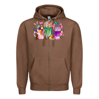 Chestnut Easter coffee cups with Bunny Zipper Hoodie - NancyCooperArtShop