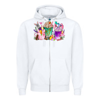 White Easter coffee cups with Bunny Zipper Hoodie - NancyCooperArtShop
