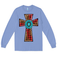 Colony Blue christmas cross Long Sleeve Tee - BarkalooDesign