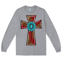 Heather Grey christmas cross Long Sleeve Tee - BarkalooDesign