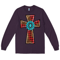 Plum christmas cross Long Sleeve Tee - BarkalooDesign