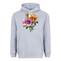 Heather Grey In Your Eyes Rose Heavyweight Hoodie - LillyAllenDesigns