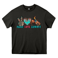 Asphalt peace love cowboy Heavy Core Tee - Zillion Design Studio