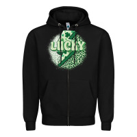 Black st. patrick's day lucky Zipper Hoodie - MaliasSmallBusiness