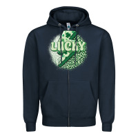 Navy st. patrick's day lucky Zipper Hoodie - MaliasSmallBusiness