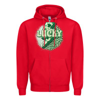 Red st. patrick's day lucky Zipper Hoodie - MaliasSmallBusiness