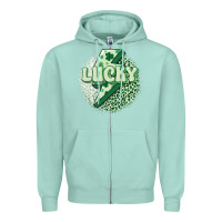 Seafoam st. patrick's day lucky Zipper Hoodie - MaliasSmallBusiness