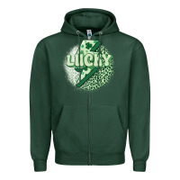 Sports Green st. patrick's day lucky Zipper Hoodie - MaliasSmallBusiness