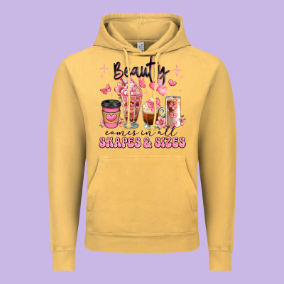 Beauty Comes In All Shapes And Sizes Coffee Cups Vintage Hoodie Designed By Jahusdesignshop