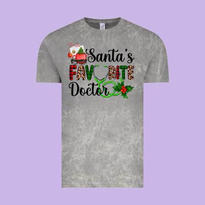 Santa's Favorite Doctor Vintage Tee Designed By Adodesignshop