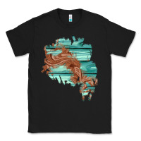 Black wood leather patch Classic Tee - AdoDesignShop