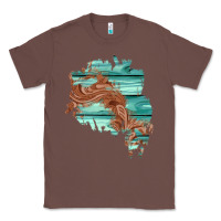 Chestnut wood leather patch Classic Tee - AdoDesignShop