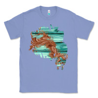 Colony Blue wood leather patch Classic Tee - AdoDesignShop