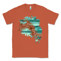Copper wood leather patch Classic Tee - AdoDesignShop