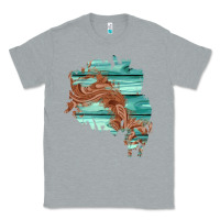 Heather Grey wood leather patch Classic Tee - AdoDesignShop