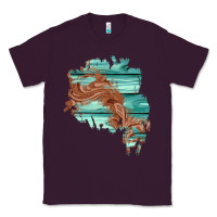 Plum wood leather patch Classic Tee - AdoDesignShop