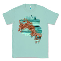 Seafoam wood leather patch Classic Tee - AdoDesignShop