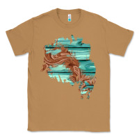 Toasted Coconut wood leather patch Classic Tee - AdoDesignShop