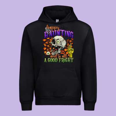 Happy Haunting And To All A Good Fright Urban Hoodie Designed By Cowgirlartshop
