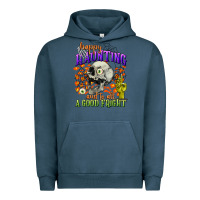 Pigment Midnight Navy happy haunting and to all a good fright Urban Hoodie - CowGirlArtShop