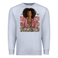 Heather Grey blessed black woman Premium Sweatshirt - Artiststas