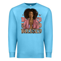 Ocean Blue blessed black woman Premium Sweatshirt - Artiststas