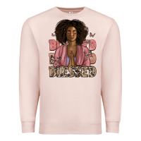 Pale Pink blessed black woman Premium Sweatshirt - Artiststas