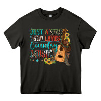 Asphalt just a girl who loves country music Heavy Core Tee - Zillion Design Studio