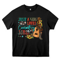 Black just a girl who loves country music Heavy Core Tee - Zillion Design Studio
