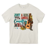 Cream just a girl who loves country music Heavy Core Tee - Zillion Design Studio