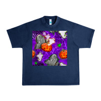 Navy tombstone and ghosts seamless paternal Urban Heavy Tee - BundleAndBundleShop