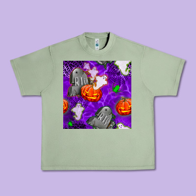 Tombstone And Ghosts Seamless Paternal Urban Heavy Tee Designed By Bundleandbundleshop