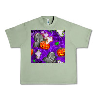 Oil Green tombstone and ghosts seamless paternal Urban Heavy Tee - BundleAndBundleShop