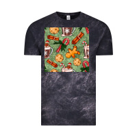 Cloud Black christmas hot chocolate and cookies seamless pattern Vintage Tee - BundleAndBundleShop