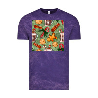 Cloud Purple christmas hot chocolate and cookies seamless pattern Vintage Tee - BundleAndBundleShop