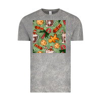 Christmas Hot Chocolate And Cookies Seamless Pattern Vintage Tee | Teevron