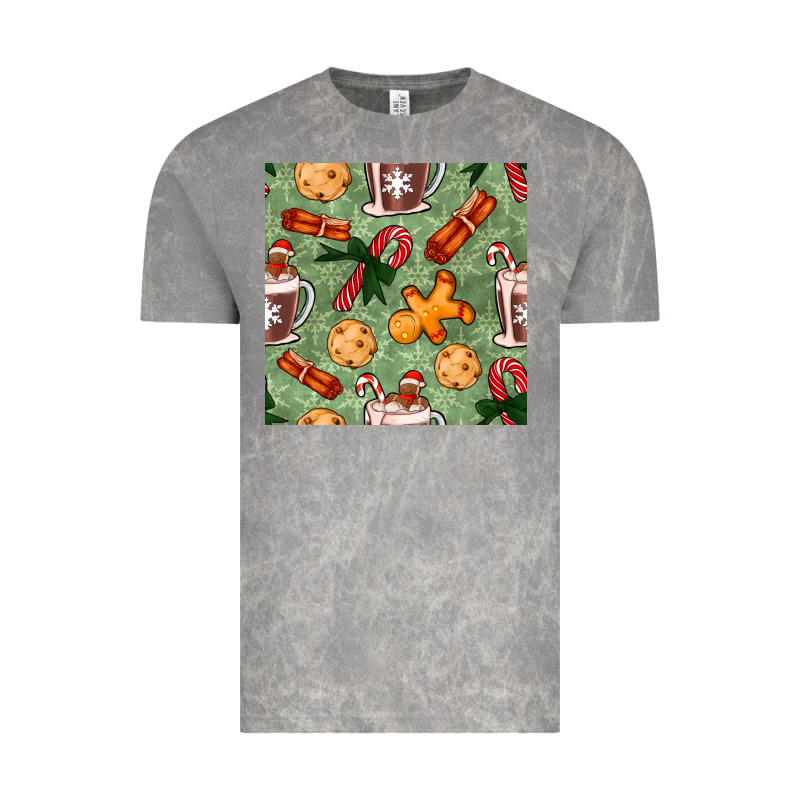 Christmas Hot Chocolate And Cookies Seamless Pattern Vintage Tee by BundleAndBundleShop | Teevron