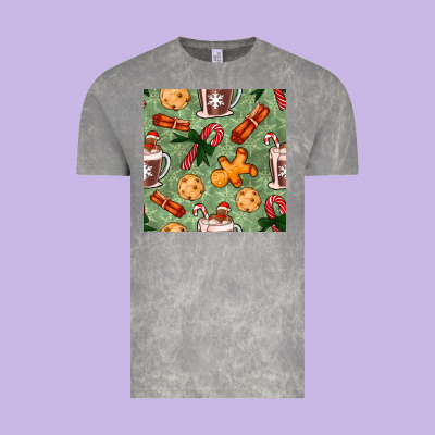 Christmas Hot Chocolate And Cookies Seamless Pattern Vintage Tee Designed By Bundleandbundleshop