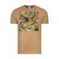 Vintage Camel christmas hot chocolate and cookies seamless pattern Vintage Tee - BundleAndBundleShop