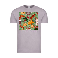 Vintage Zinc christmas hot chocolate and cookies seamless pattern Vintage Tee - BundleAndBundleShop