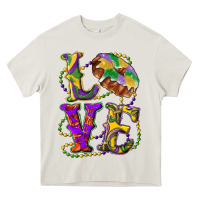 Cream Mardi Gras Love With King Cake Heavy Core Tee - RanaPortraitStore